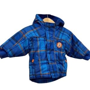 Baby boy winter jacket w/hood and fleece. 6-12mos